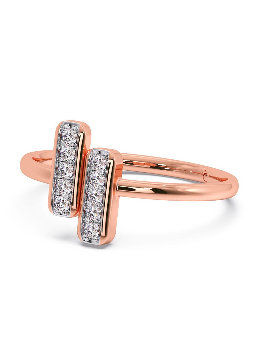 

CANDERE A KALYAN JEWELLERS COMPANY 18KT Rose Gold Diamond Finger Ring-2.04 g