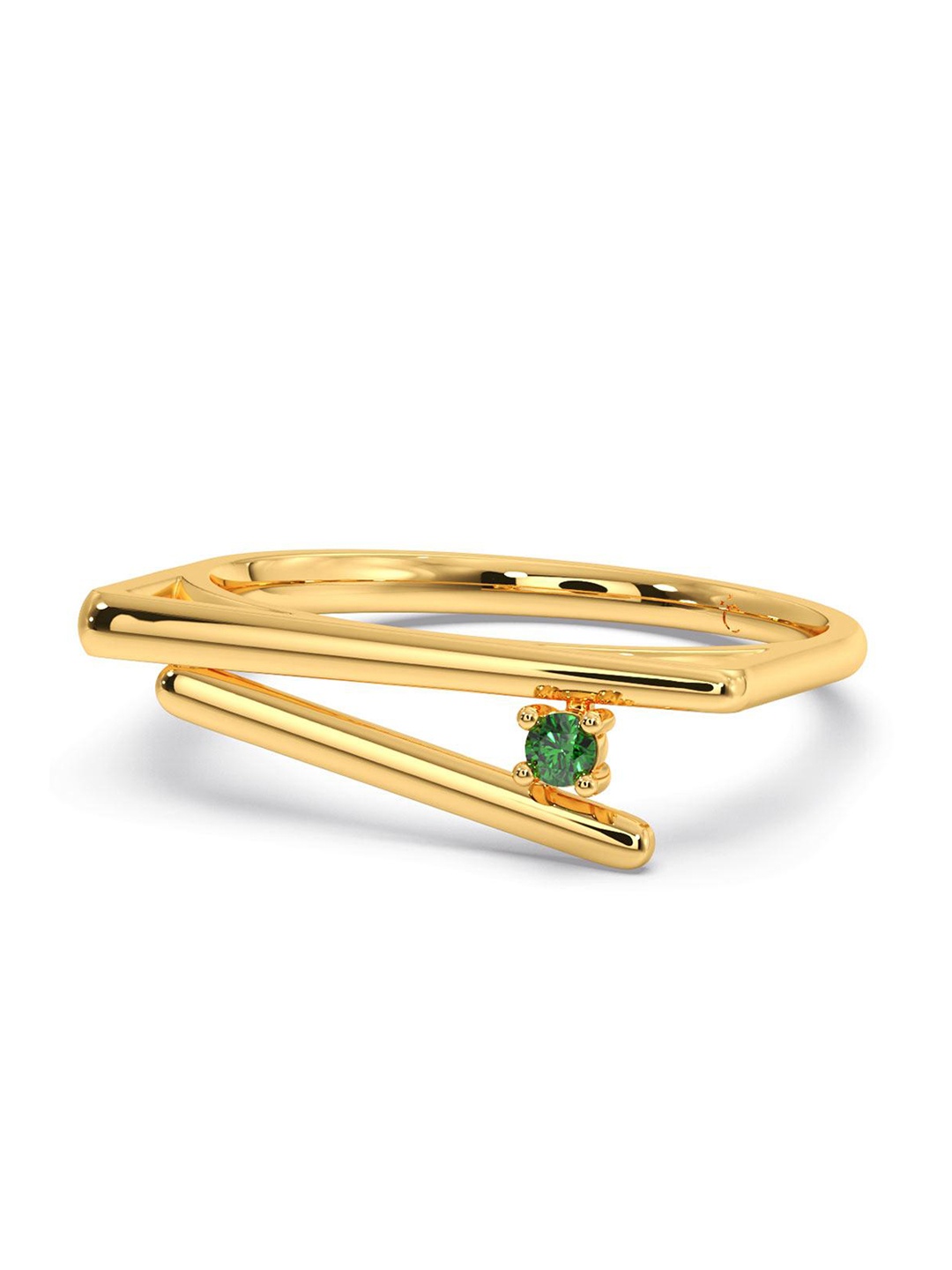 

CANDERE A KALYAN JEWELLERS COMPANY CZ Studded 14KT Gold Ring-2.24 gm