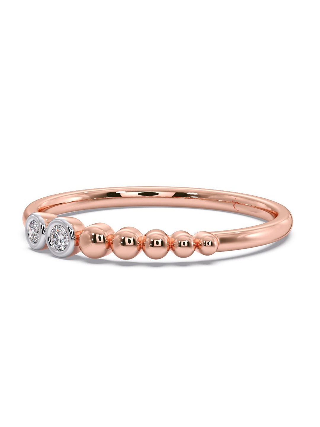 

CANDERE A KALYAN JEWELLERS COMPANY CZ Studded 14KT Rose Gold Ring 1.24 g