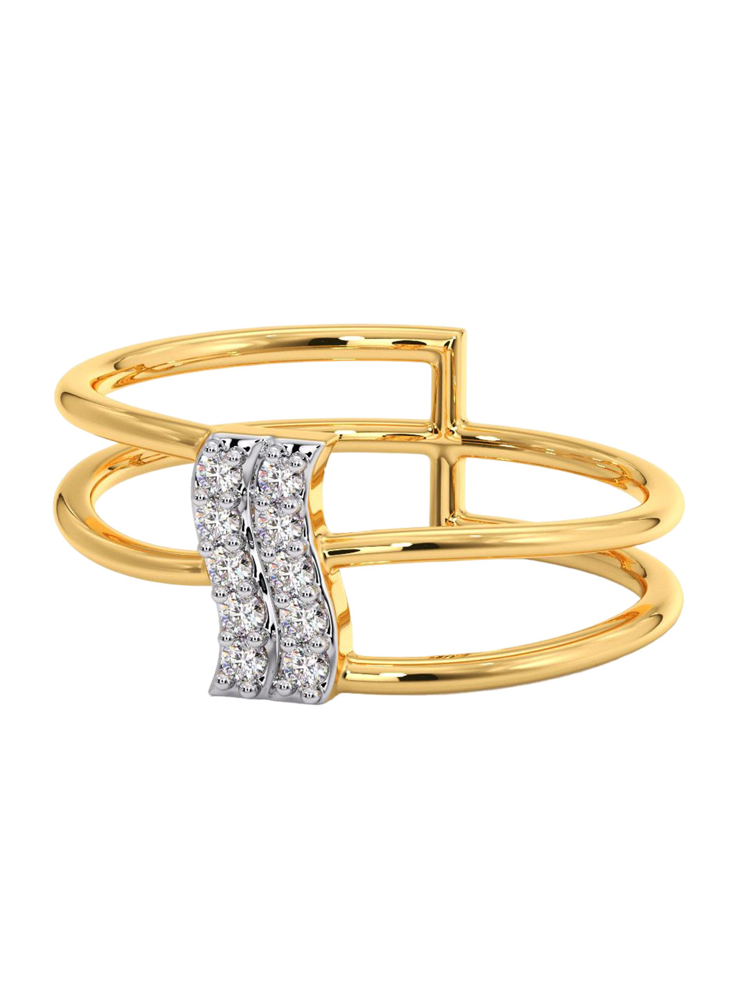 

CANDERE A KALYAN JEWELLERS COMPANY Cubic Zirconia Studded 14KT Gold Finger Ring-1.94 g