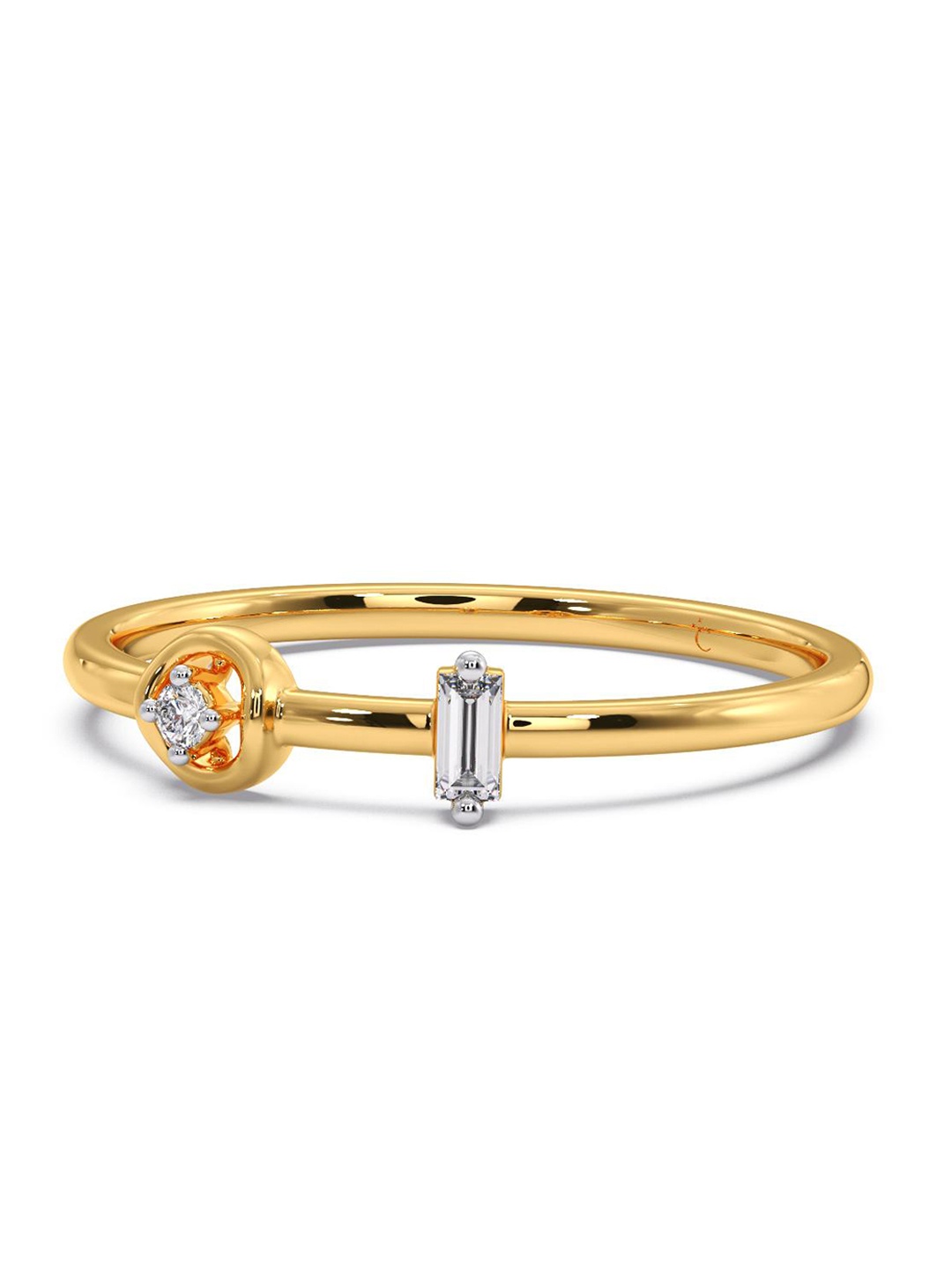

CANDERE A KALYAN JEWELLERS COMPANY CZ Studded 14KT Gold Ring-1.29 g