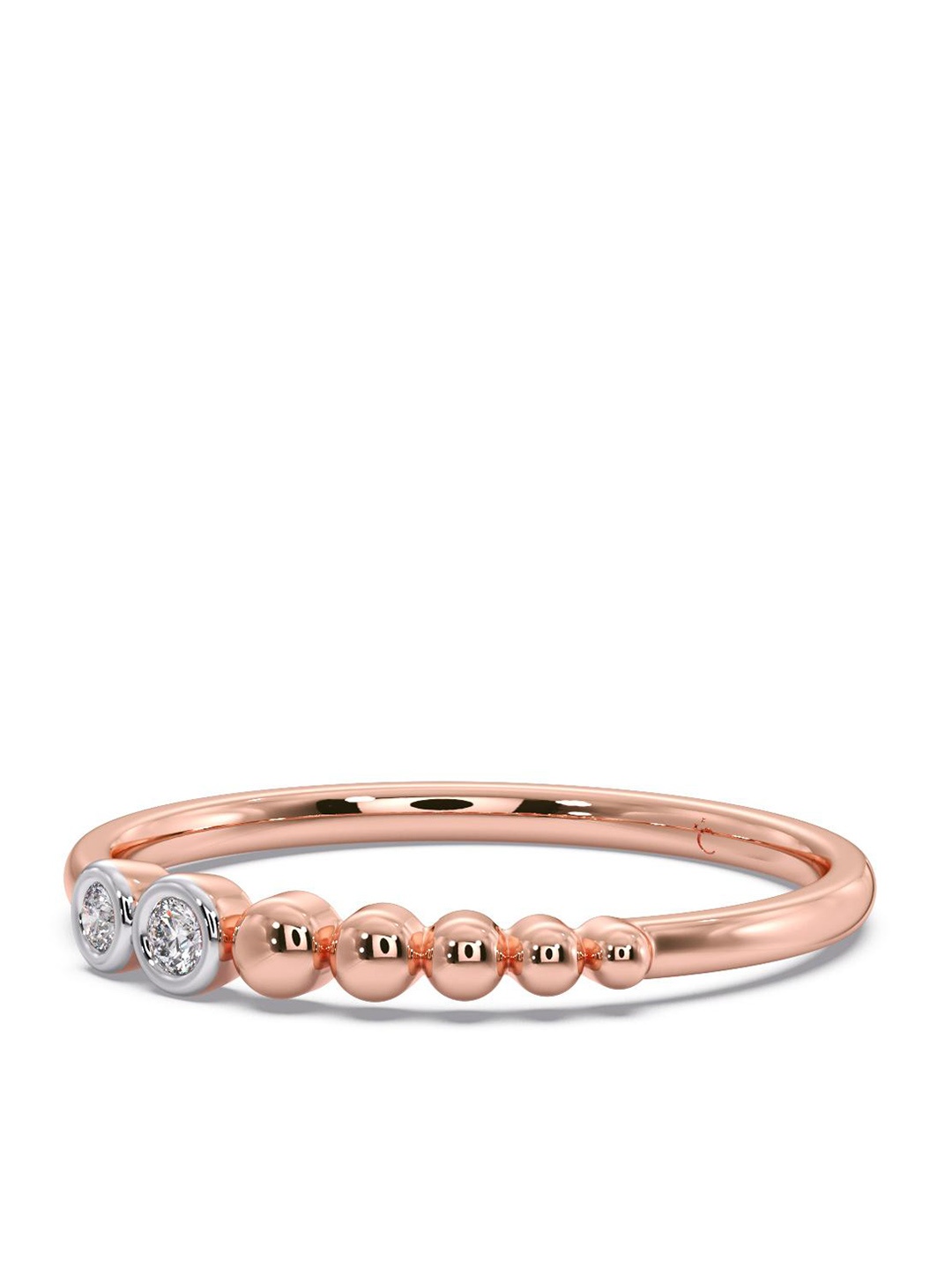 

CANDERE A KALYAN JEWELLERS COMPANY CZ Studded 14KT Rose Gold Ring 1.13 g