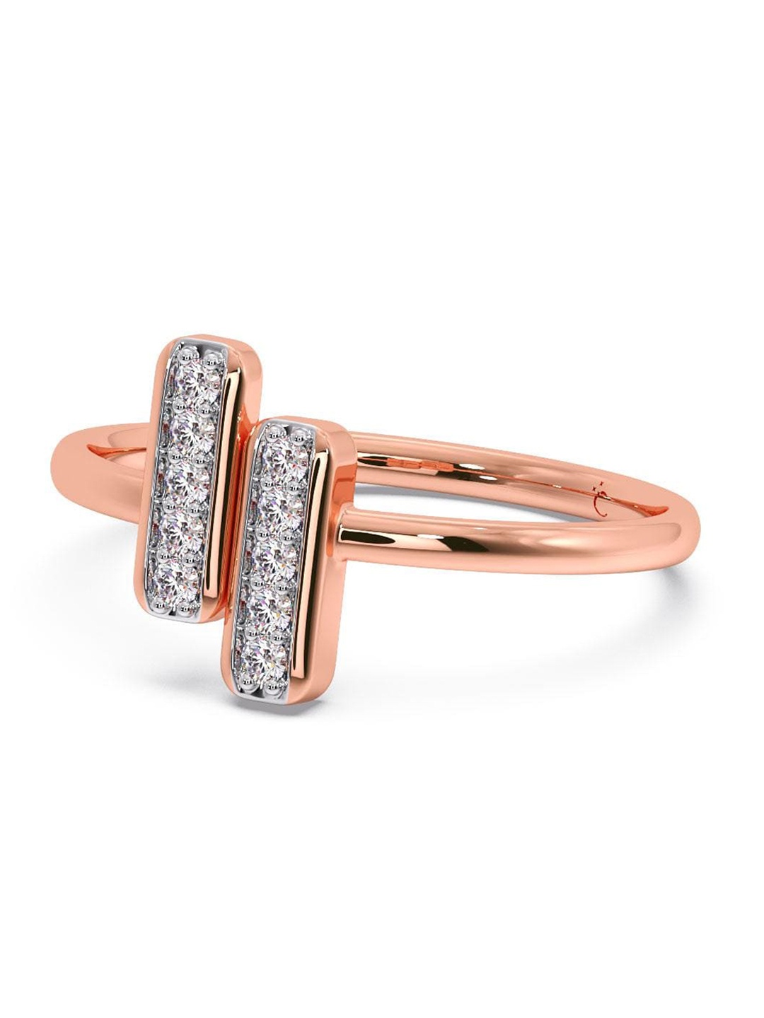 

CANDERE A KALYAN JEWELLERS COMPANY 18KT Rose Gold Diamond Finger Ring-2.32gm