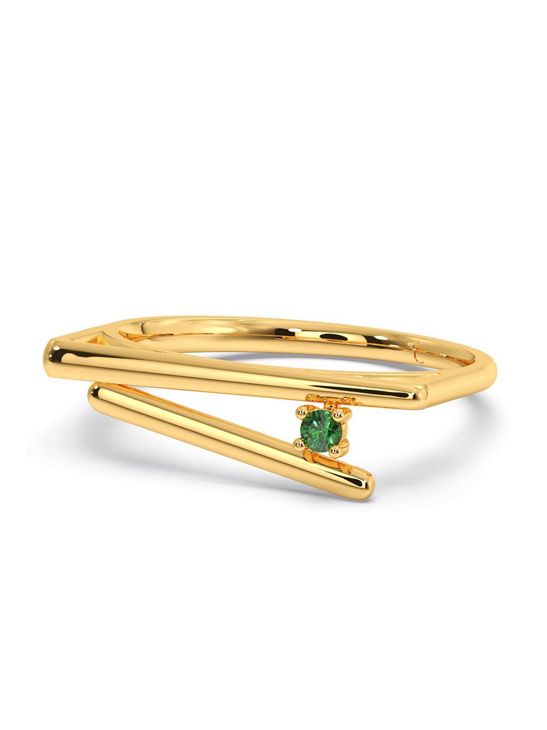 

CANDERE A KALYAN JEWELLERS COMPANY 14KT CZ-Studded Gold Ring- 2.27 gm