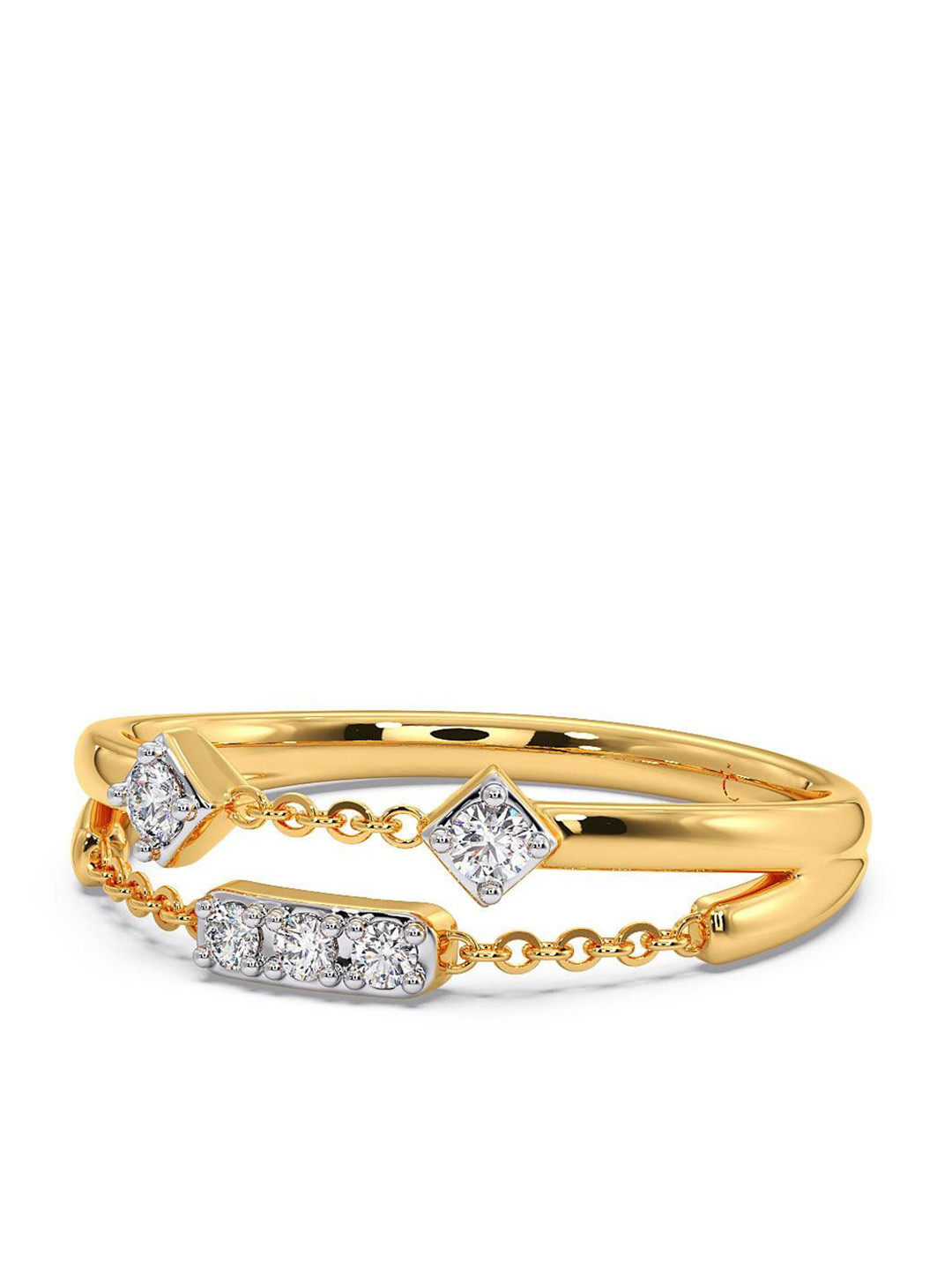 

CANDERE A KALYAN JEWELLERS COMPANY 14KT CZ-Studded Gold Ring- 2.13 gm