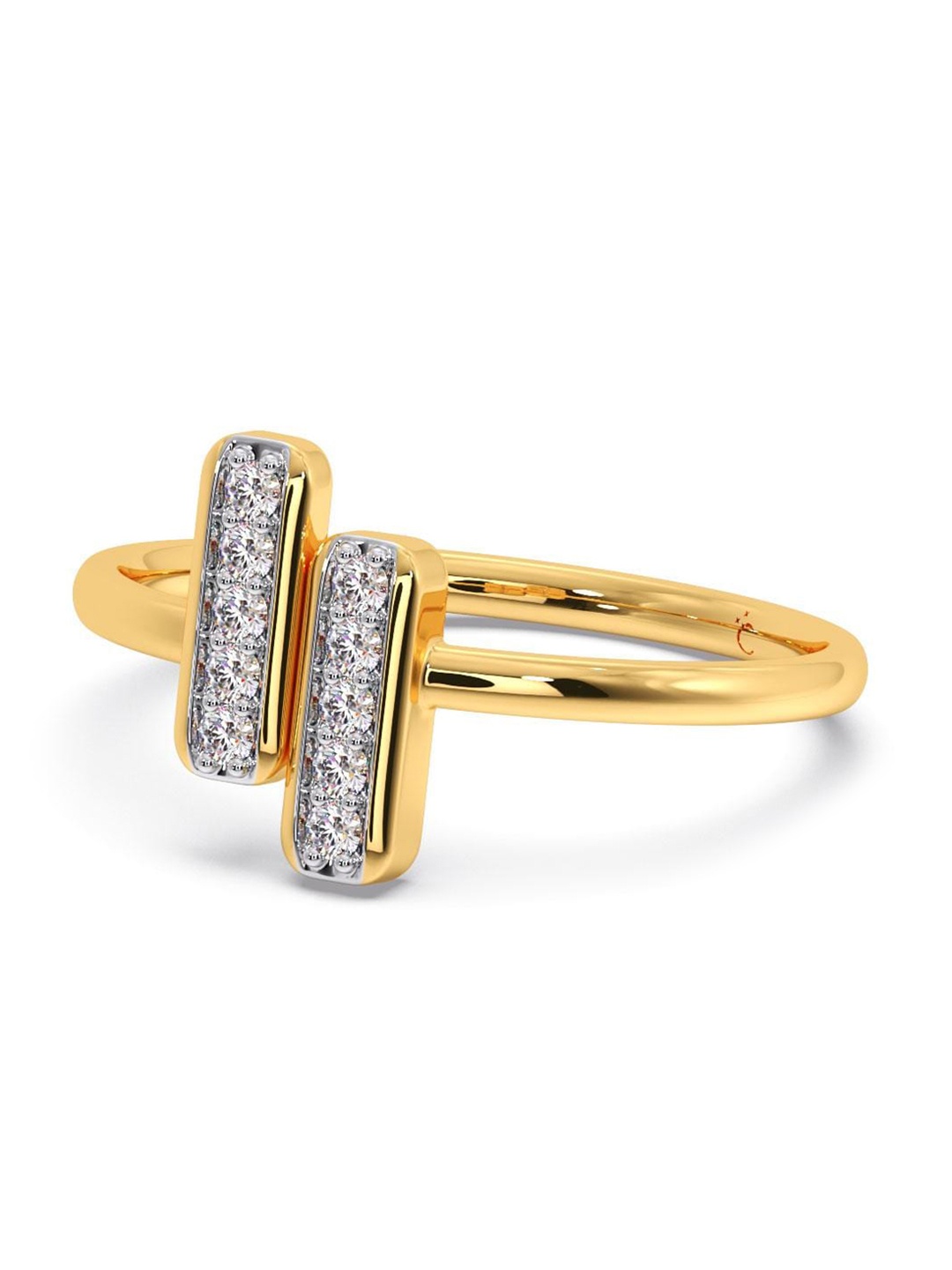 

CANDERE A KALYAN JEWELLERS COMPANY Cubic Zirconia Studded 14KT Gold Finger Ring-1.94 gm