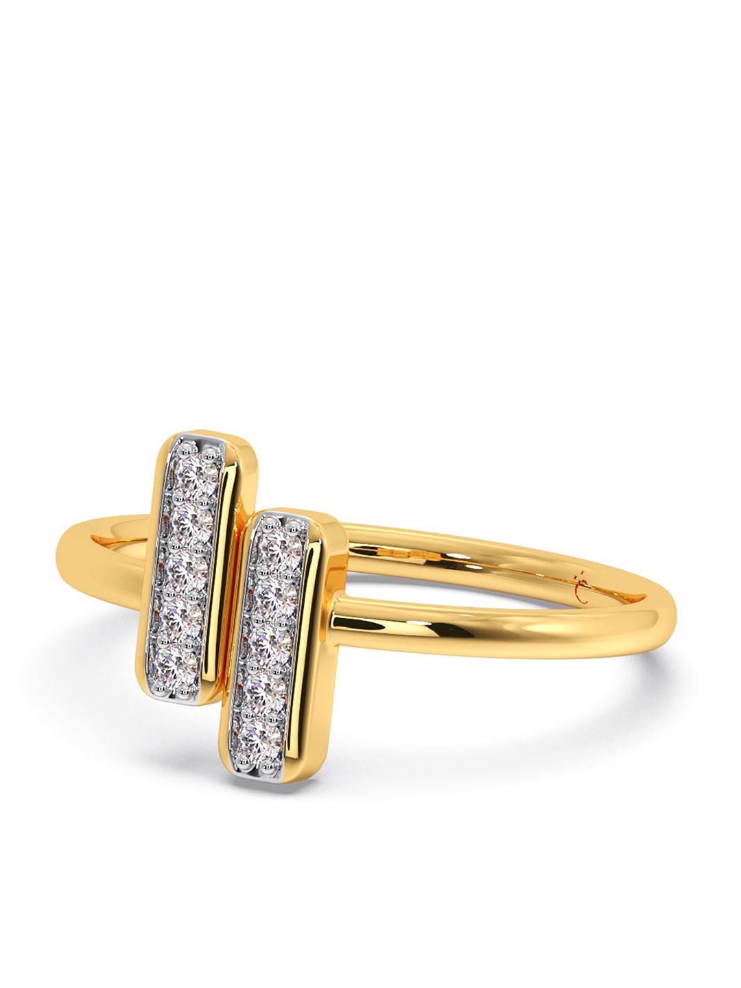 

CANDERE A KALYAN JEWELLERS COMPANY CZ Studded 14KT Gold Ring-1.7gm