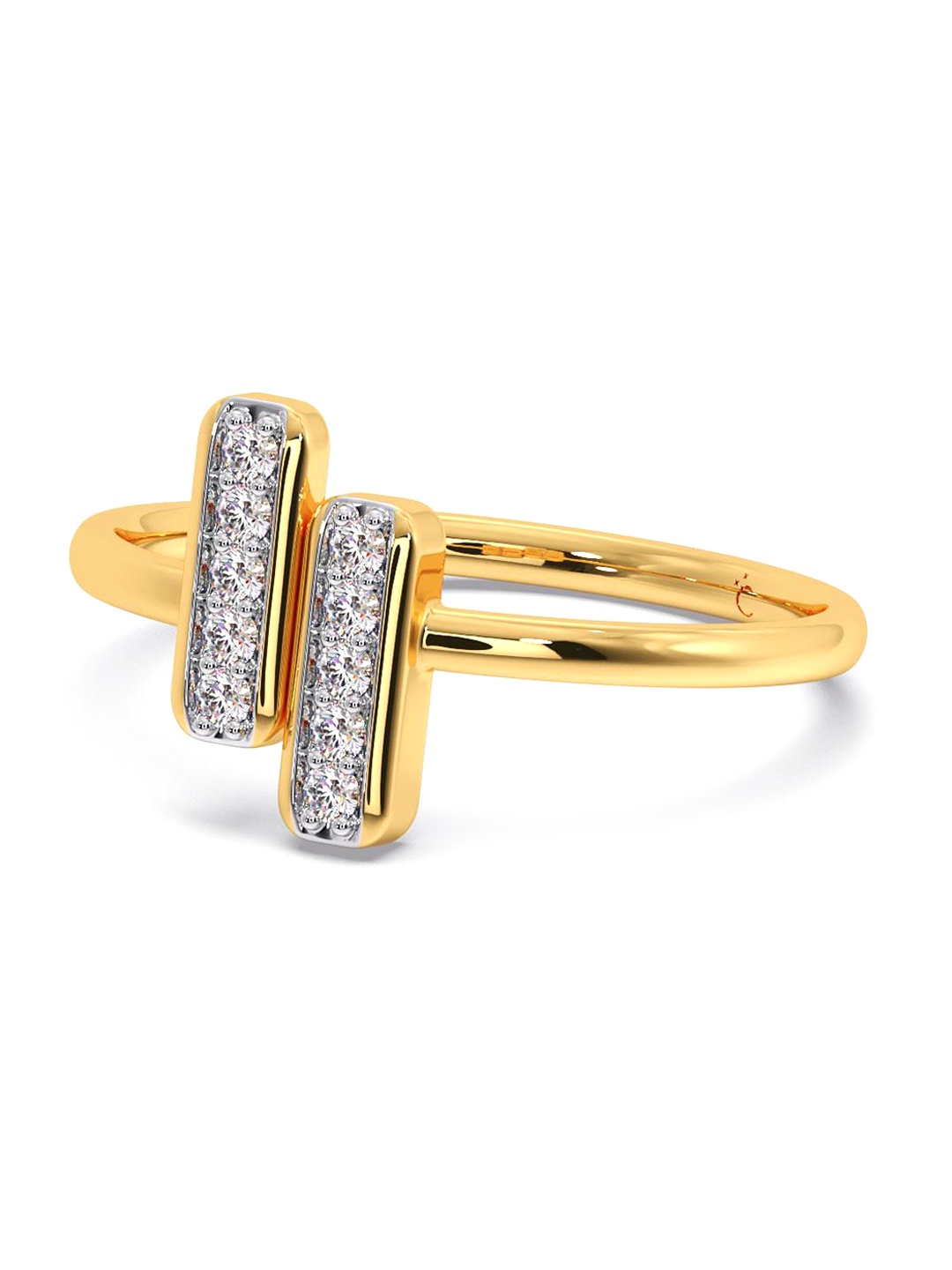 

CANDERE A KALYAN JEWELLERS COMPANY 14KT Cubic Zirconia-Studded Gold Ring -1.61gm