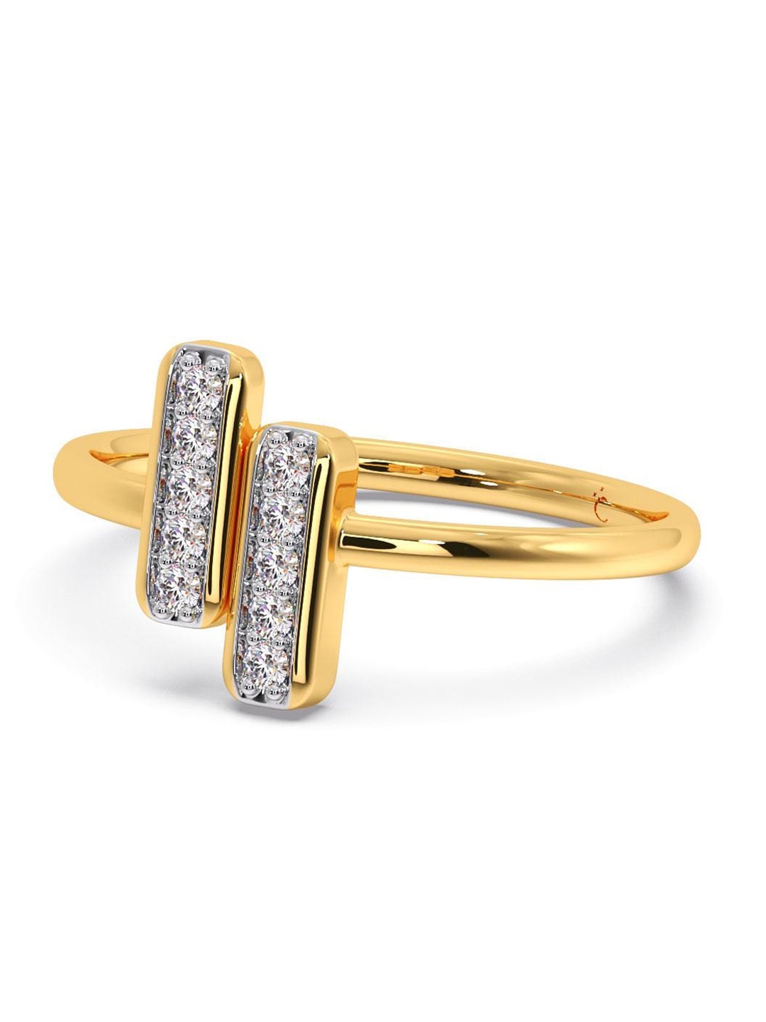 

CANDERE A KALYAN JEWELLERS COMPANY 14KT Gold Cubic Zirconia-Studded Ring - 1.58 gm