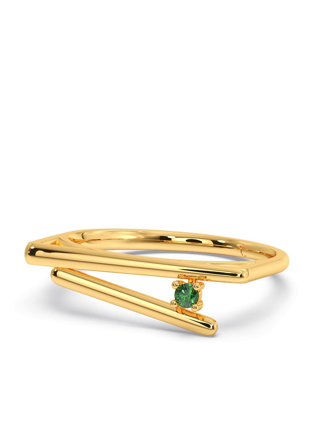 

CANDERE A KALYAN JEWELLERS COMPANY 14KT Gold Cubic Zirconia-Studded Ring - 1.84 gm