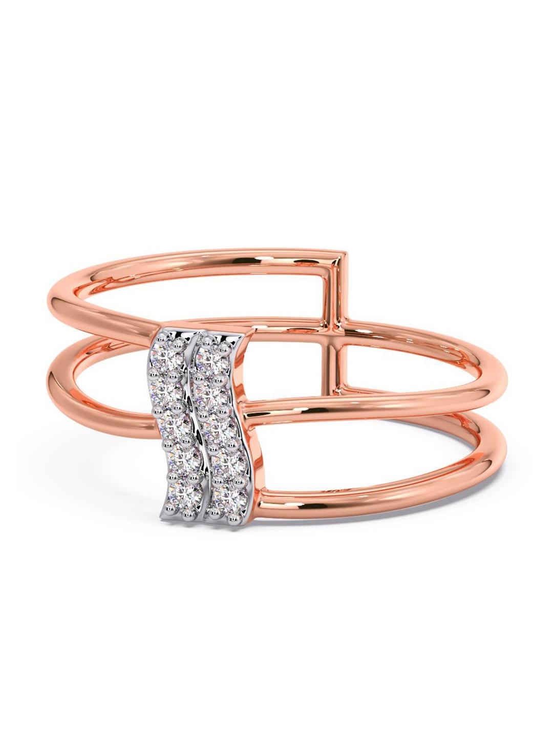 

CANDERE A KALYAN JEWELLERS COMPANY 14KT Rose Gold CZ-Studded Ring - 1.85 gm