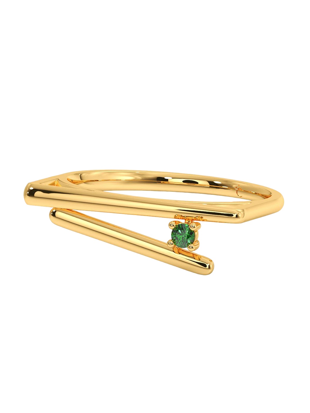 

CANDERE A KALYAN JEWELLERS COMPANY CZ Studded 14KT Gold Ring-2.12gm