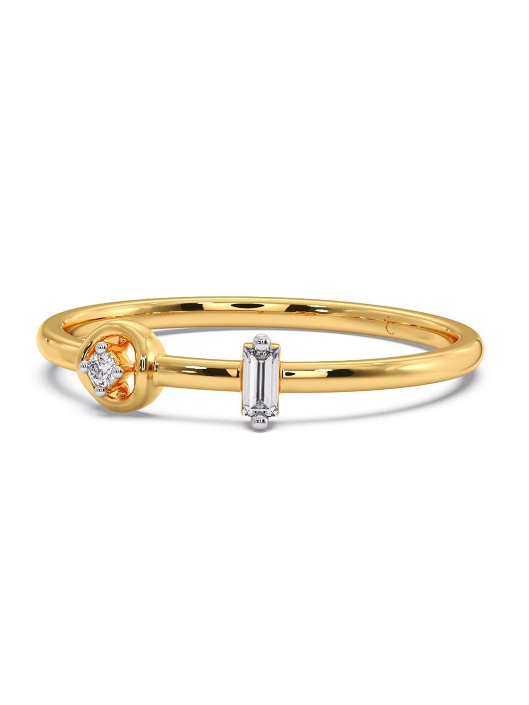

CANDERE A KALYAN JEWELLERS COMPANY CZ Studded 14KT Gold Ring-1.32 g