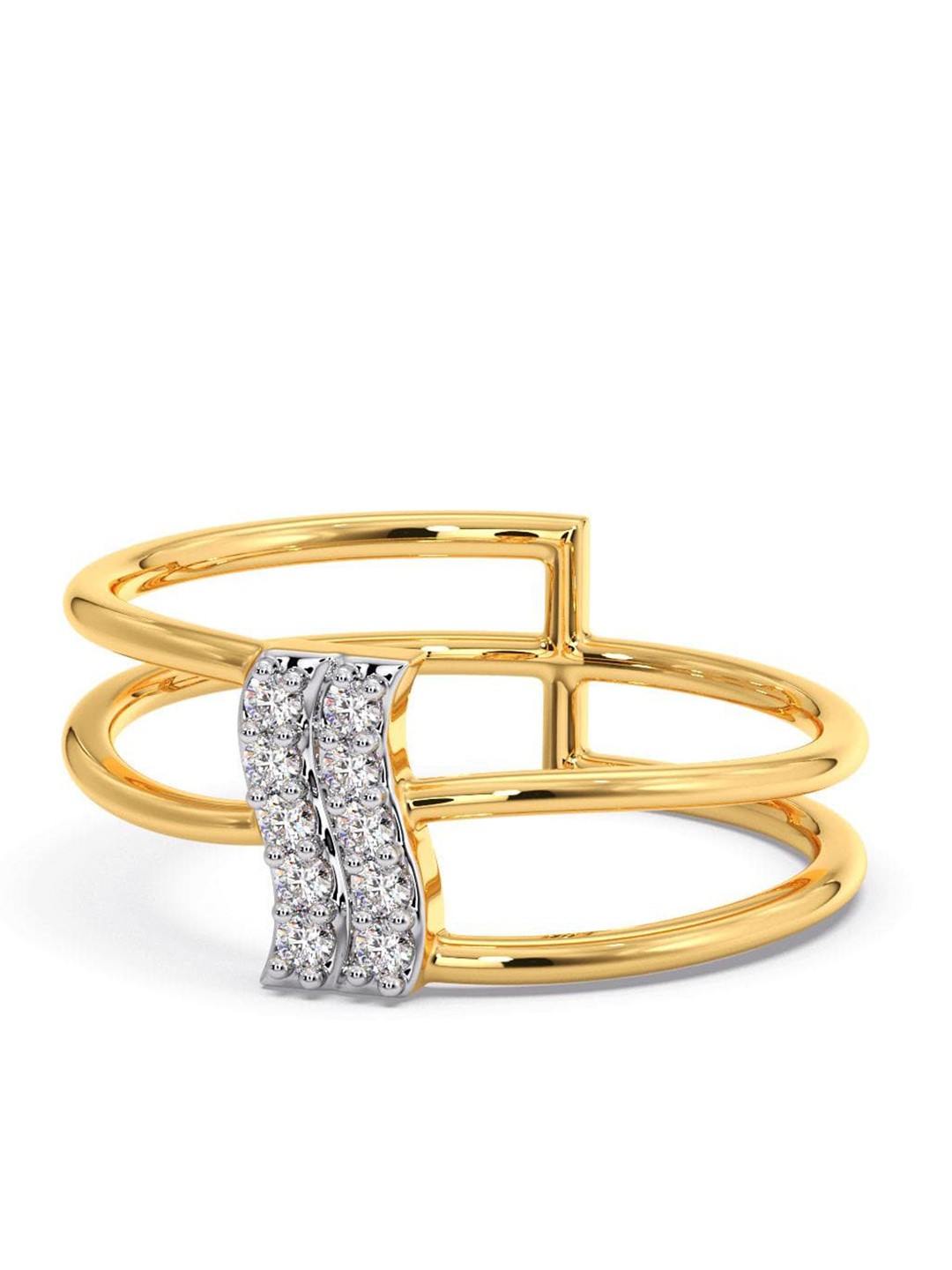 

CANDERE A KALYAN JEWELLERS COMPANY Cubic Zirconia Studded 14KT Gold Finger Ring-2.23 g