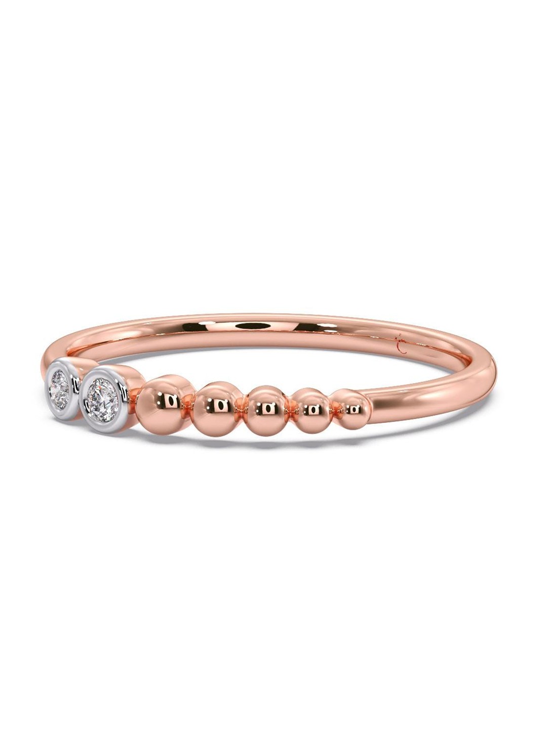 

CANDERE A KALYAN JEWELLERS COMPANY CZ Studded 14KT Rose Gold Ring-1.19 g