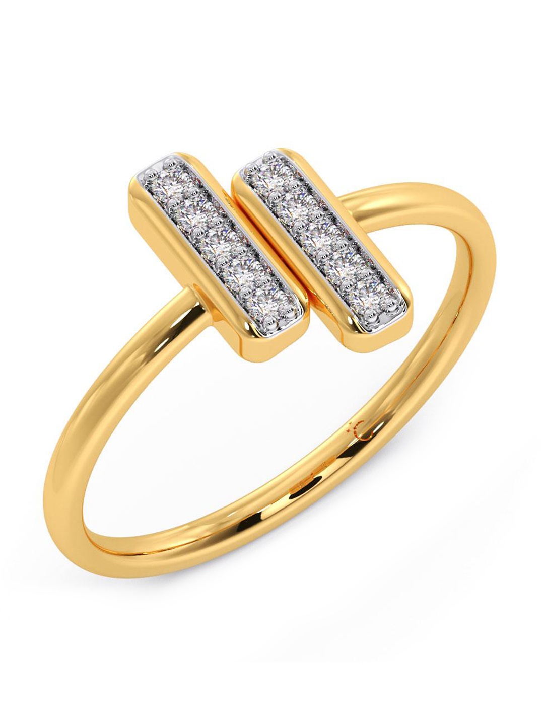 

CANDERE A KALYAN JEWELLERS COMPANY 14KT Gold Cubic Zirconia-Studded Ring - 2.28 gm