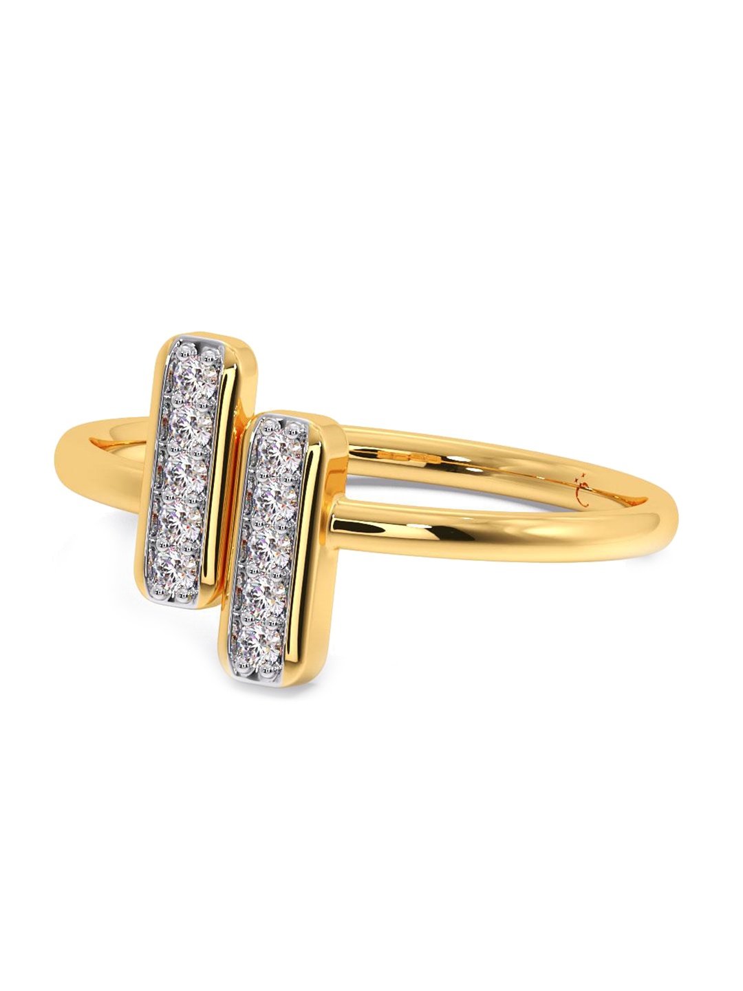 

CANDERE A KALYAN JEWELLERS COMPANY Cubic Zirconia Studded 14KT Gold Finger Ring-1.97gm