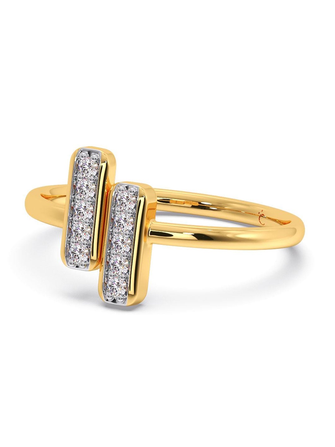 

CANDERE A KALYAN JEWELLERS COMPANY 14KT Gold Cubic Zirconia-Studded Ring - 1.73 gm