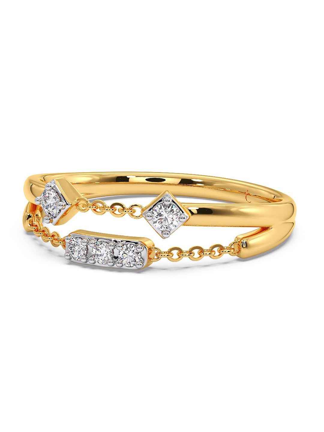 

CANDERE A KALYAN JEWELLERS COMPANY 14KT Gold Cubic Zirconia-Studded Ring - 2.55 gm