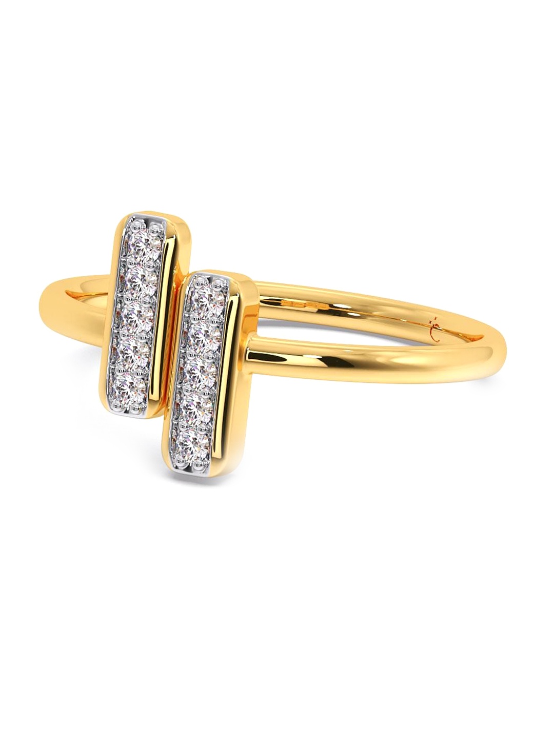 

CANDERE A KALYAN JEWELLERS COMPANY CZ Studded 14KT Gold Ring-1.67 g