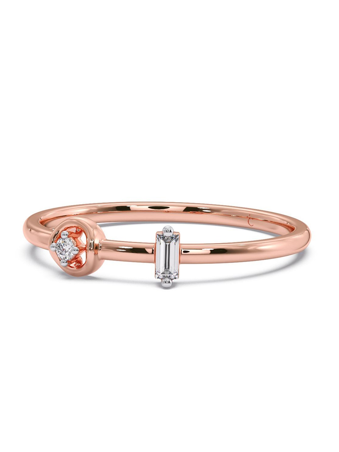 

CANDERE A KALYAN JEWELLERS COMPANY 14KT Rose Gold Diamond Finger Ring-1.32gm