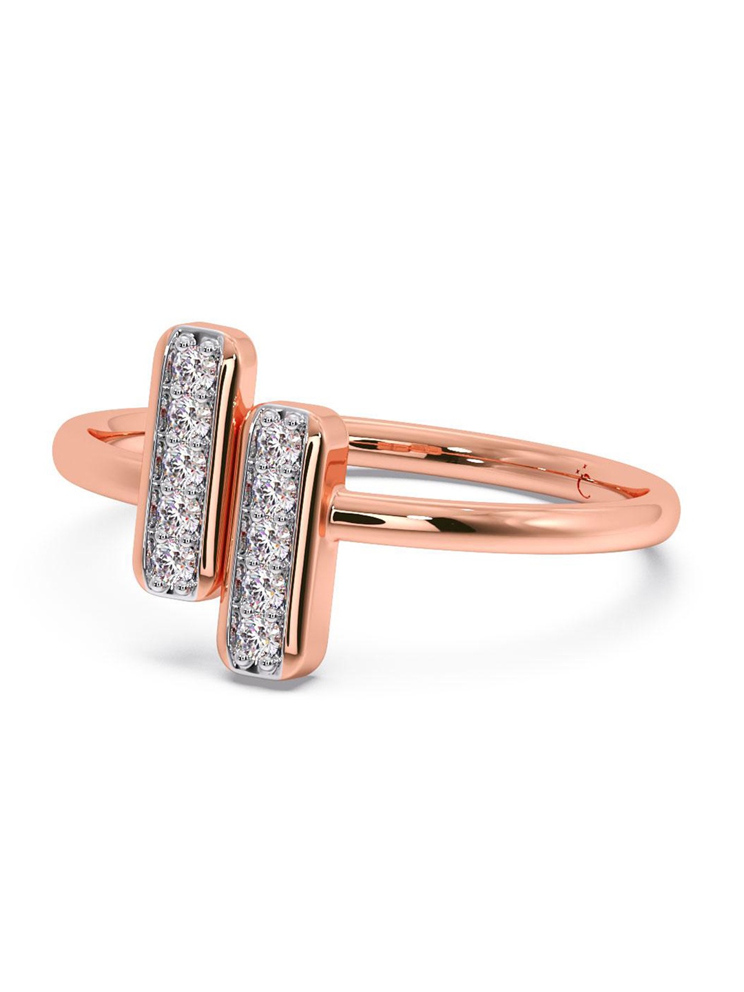 

CANDERE A KALYAN JEWELLERS COMPANY 14KT Rose Gold Diamond Finger Ring-1.8gm