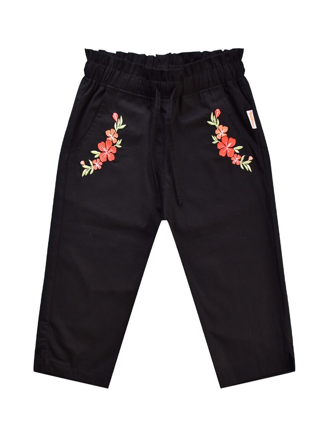 

milou Girls Regular Fit Mid-Rise Pure Cotton Culottes, Black