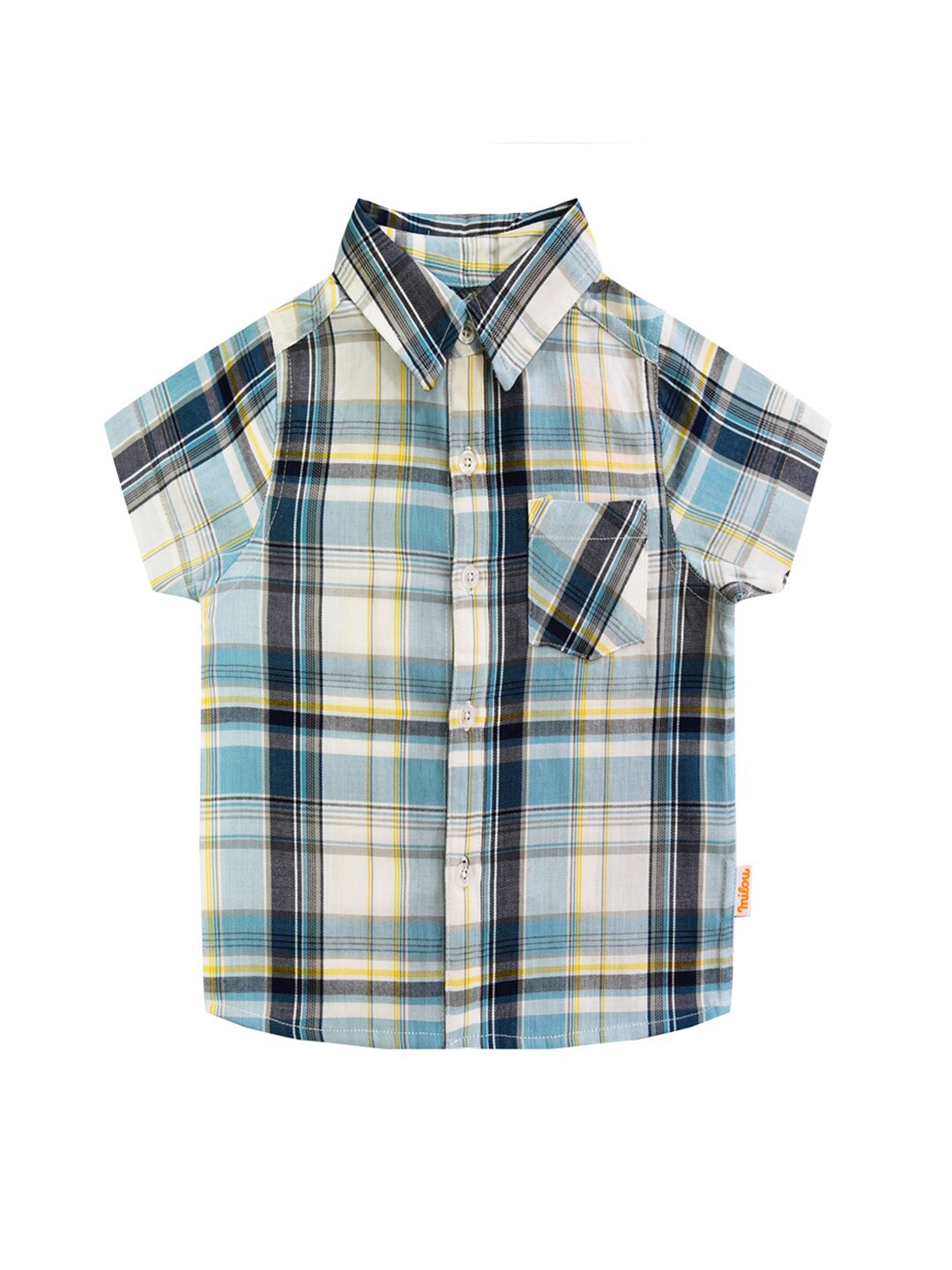 

milou Boys Tartan Checked Cotton Casual Shirt, Blue