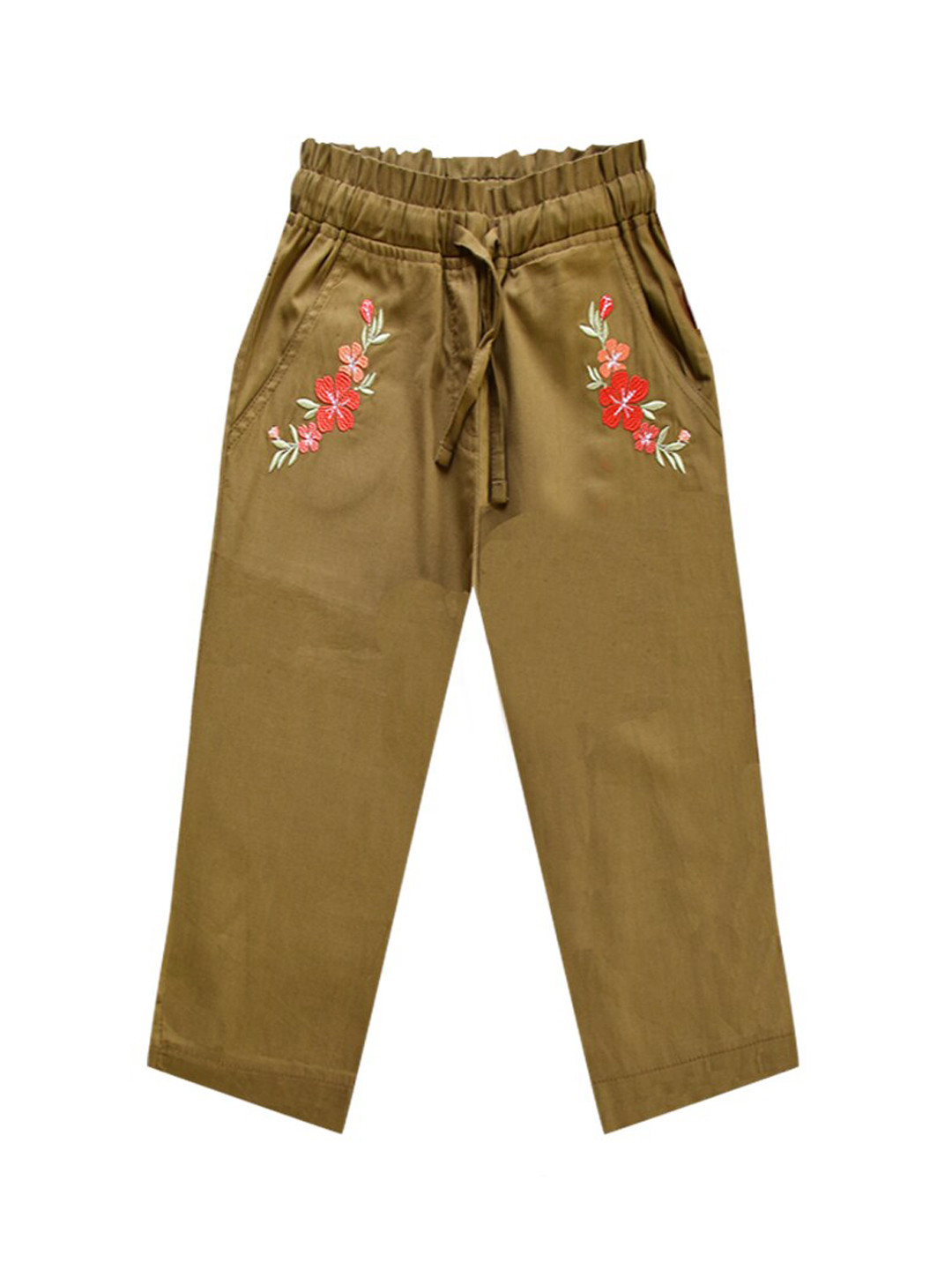 

milou Girls Regular Fit Mid-Rise Pure Cotton Culottes, Olive