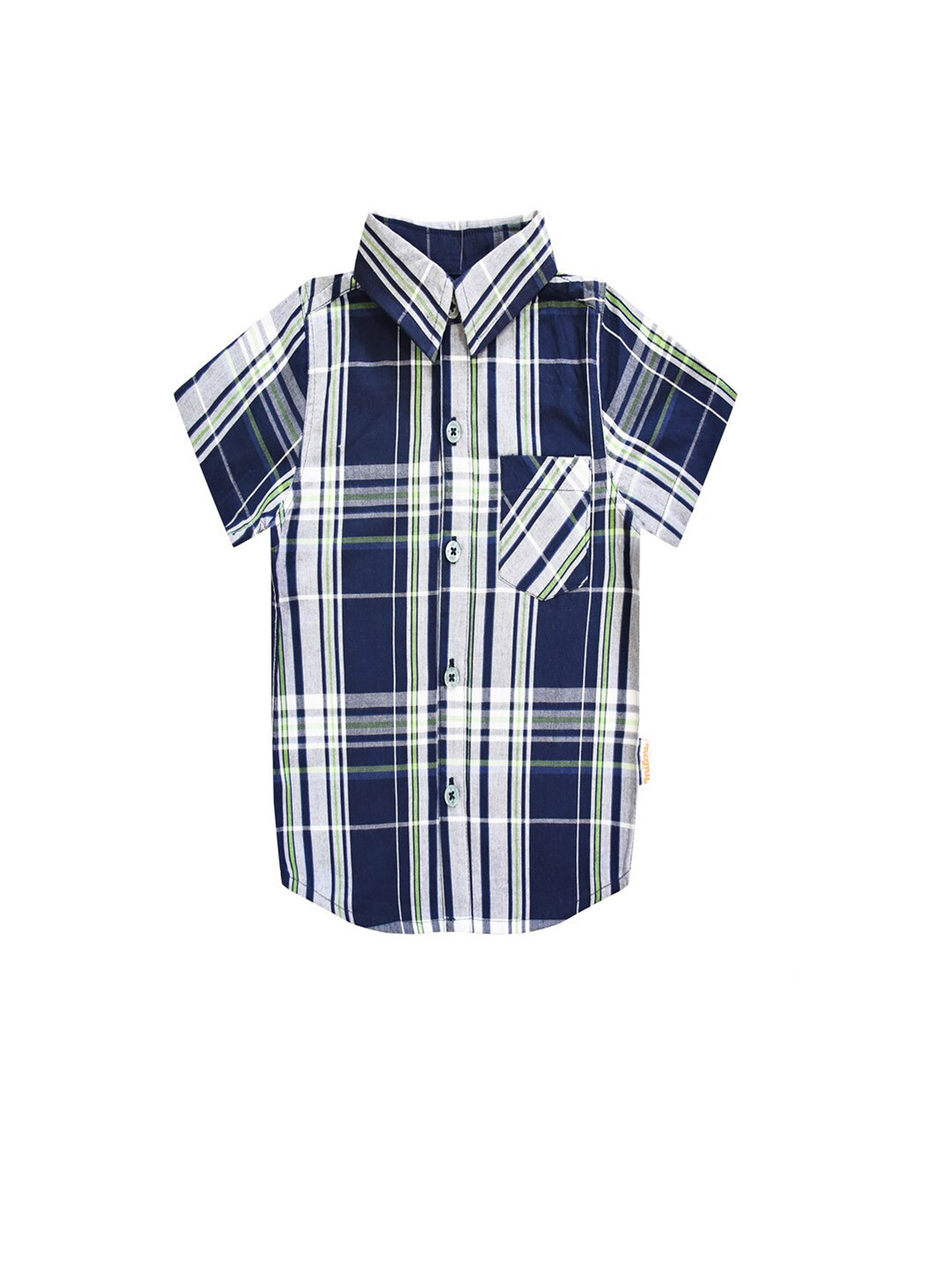 

milou Boys Tartan Checks Cotton Casual Shirt, Navy blue