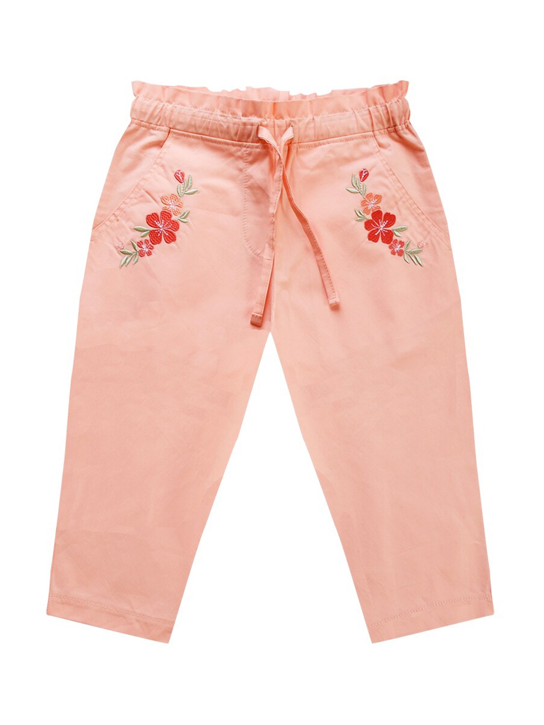 

milou Girls Regular Fit Mid-Rise Pure Cotton Culottes, Peach