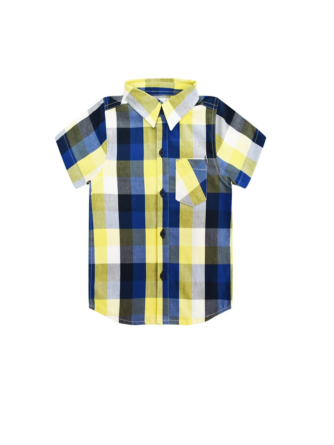 

milou Boys Tartan Checked Cotton Casual Shirt, Yellow