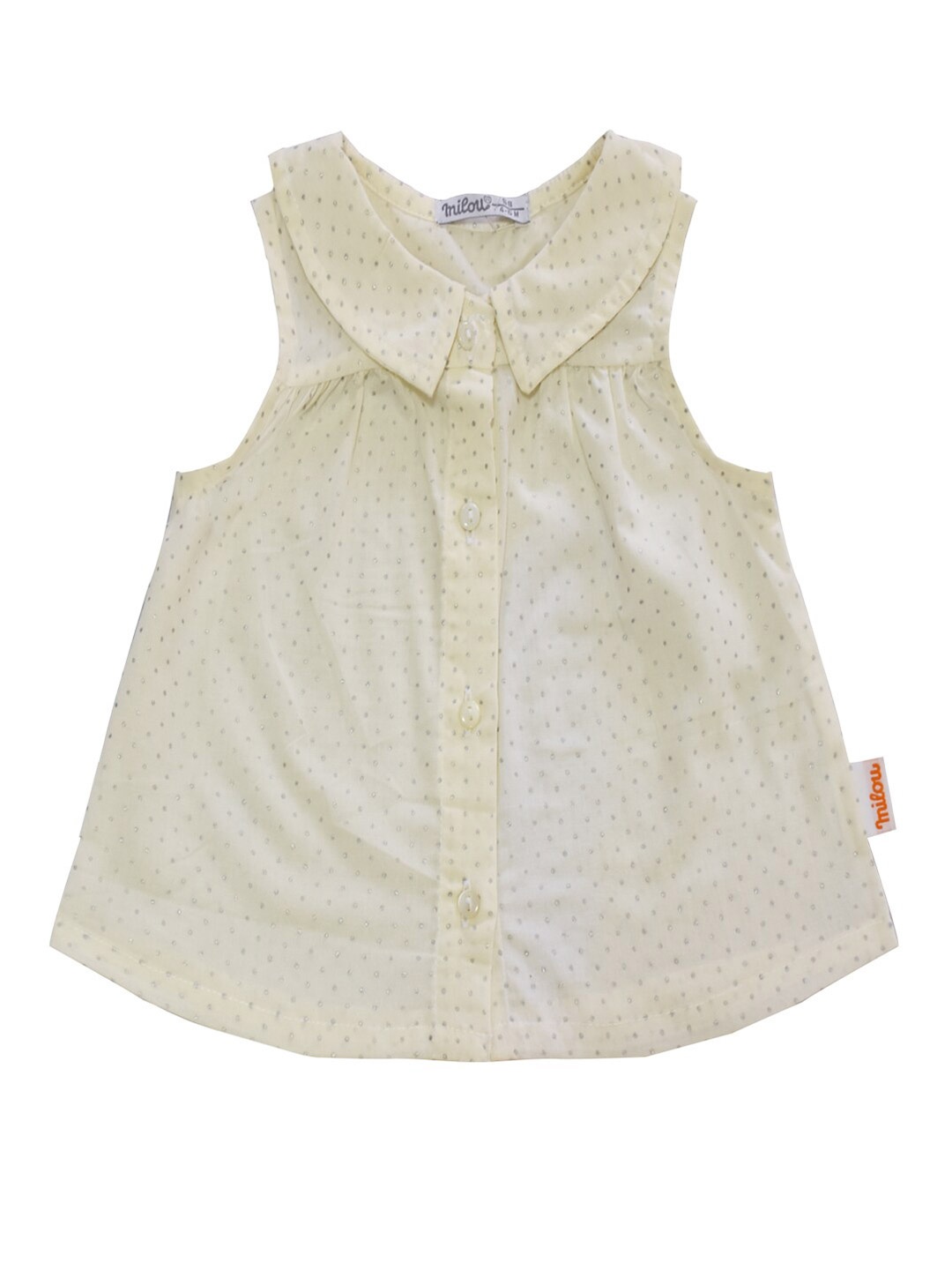 

milou Infants Girls Polka Dots Printed Pure Cotton A-line Dresses, White