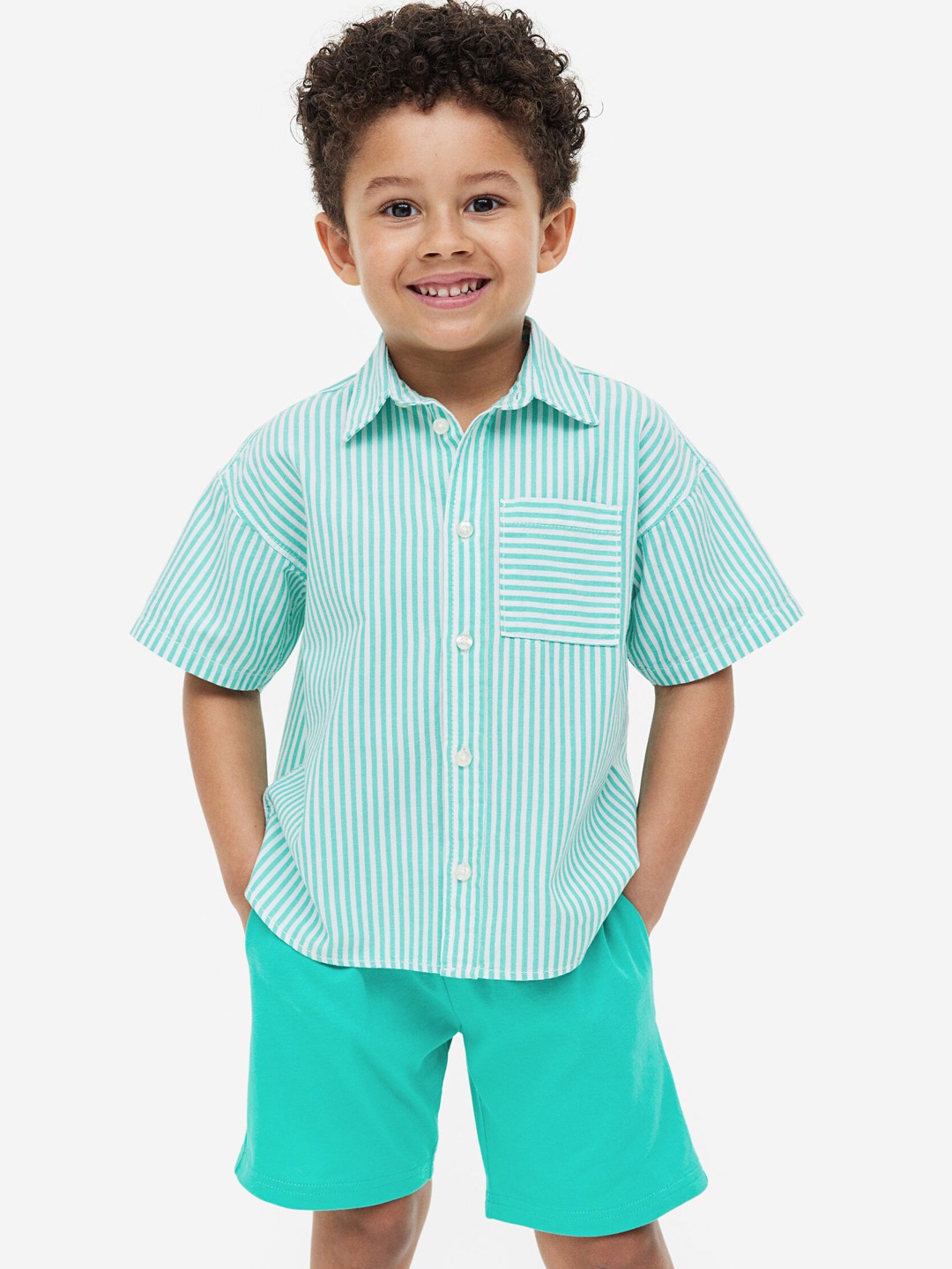 

H&M Boys Pure Cotton Jersey Shorts, Green