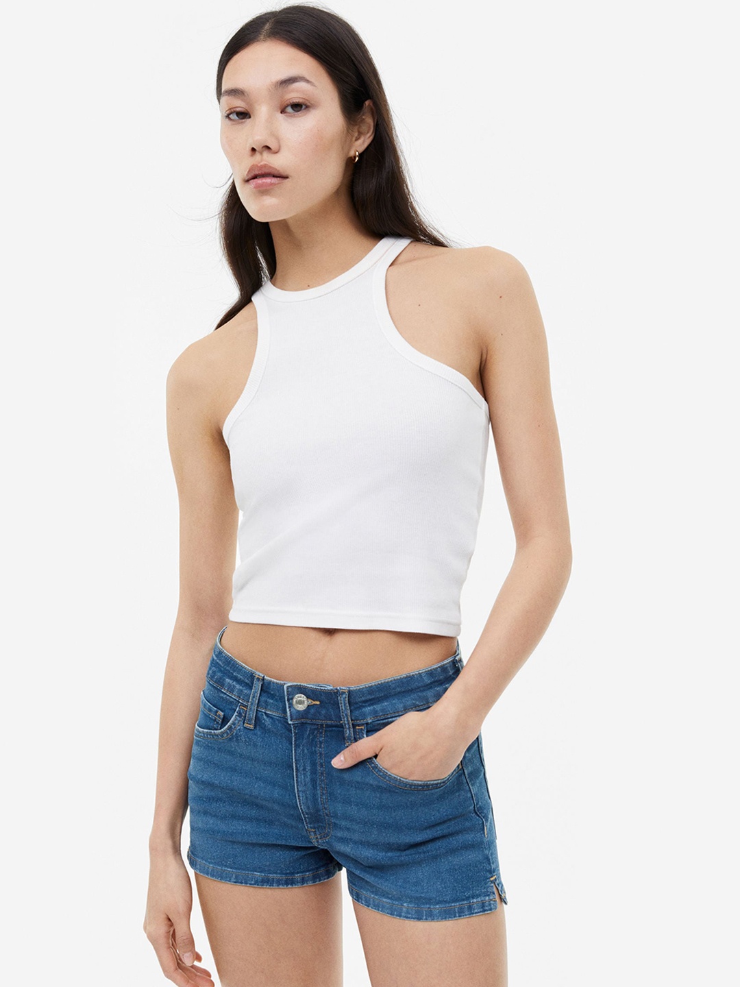 

H&M Women Denim Shorts, Blue
