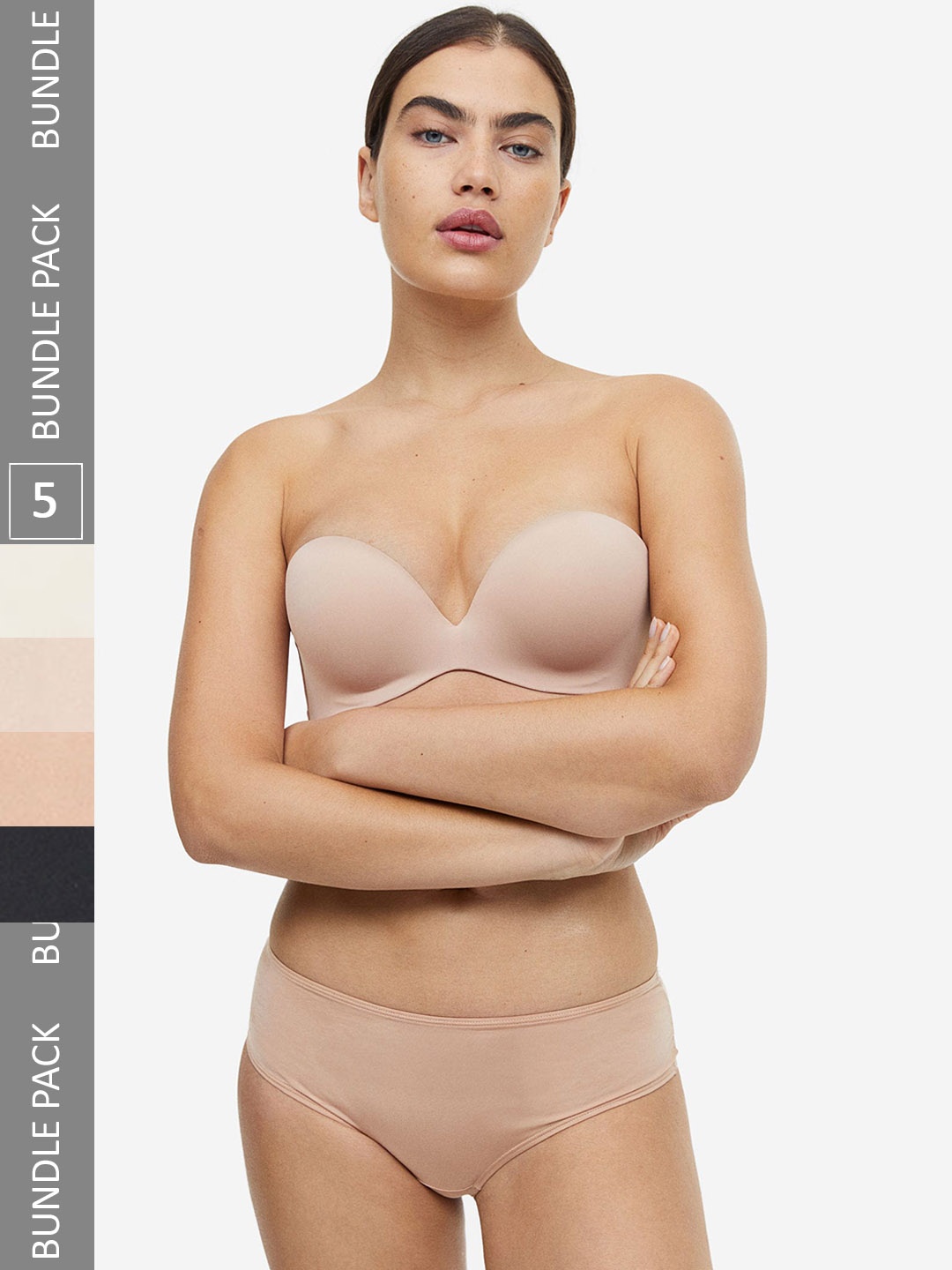 

H&M Women 5-Pack Lace Hipster Briefs, Beige