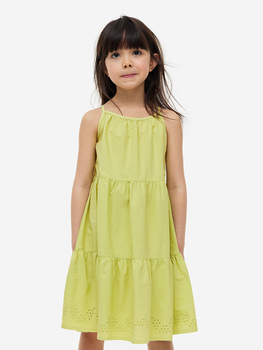 

H&M Girls Pure Cotton Sleeveless Dress, Green