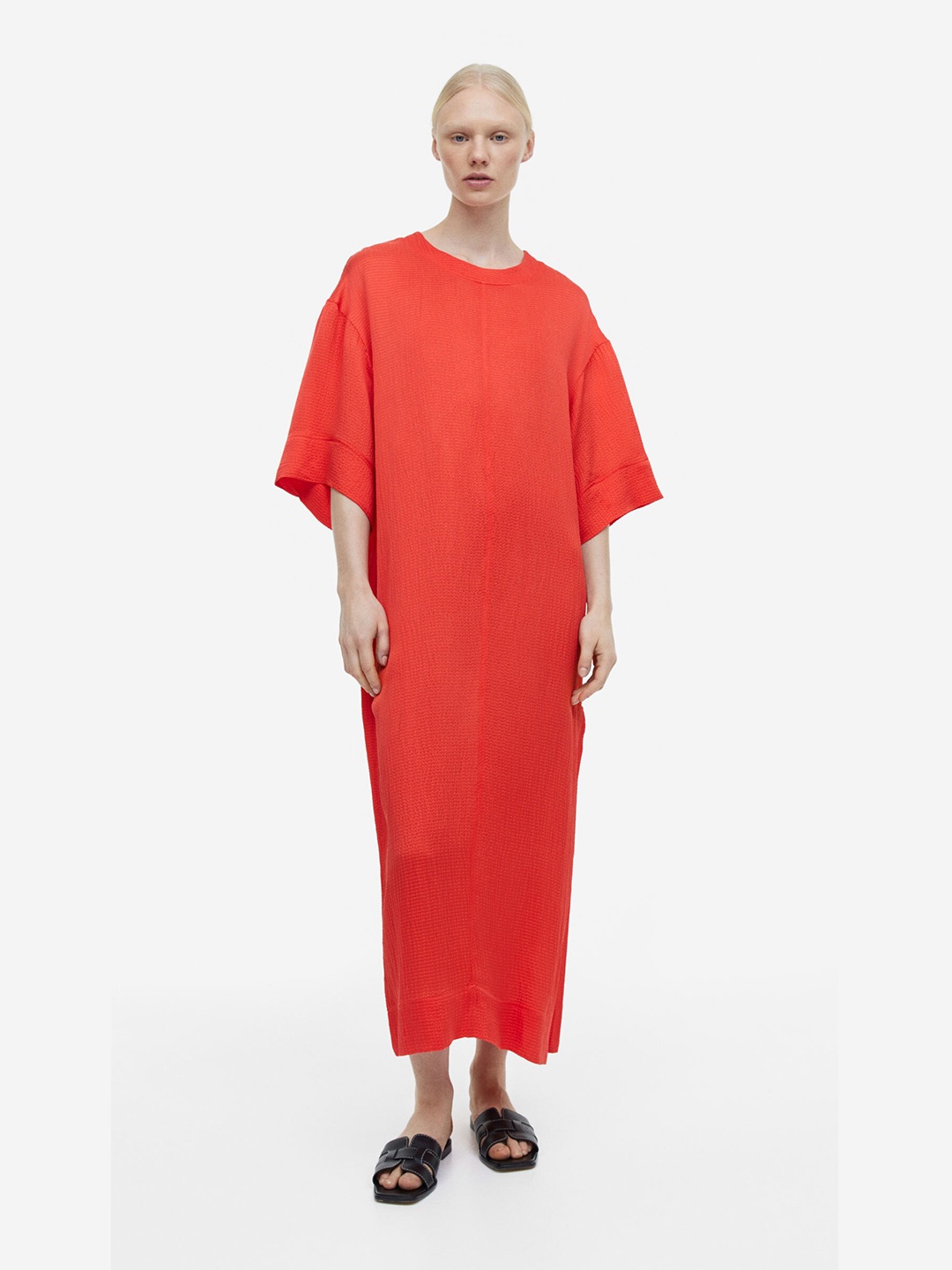 

H&M Silk-Blend Maxi Dress, Red