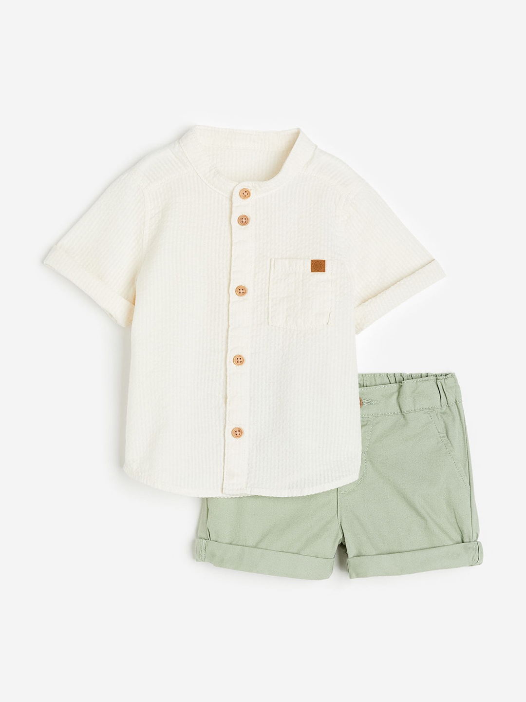 

H&M Boys 2-Piece Pure Cotton Set, Green