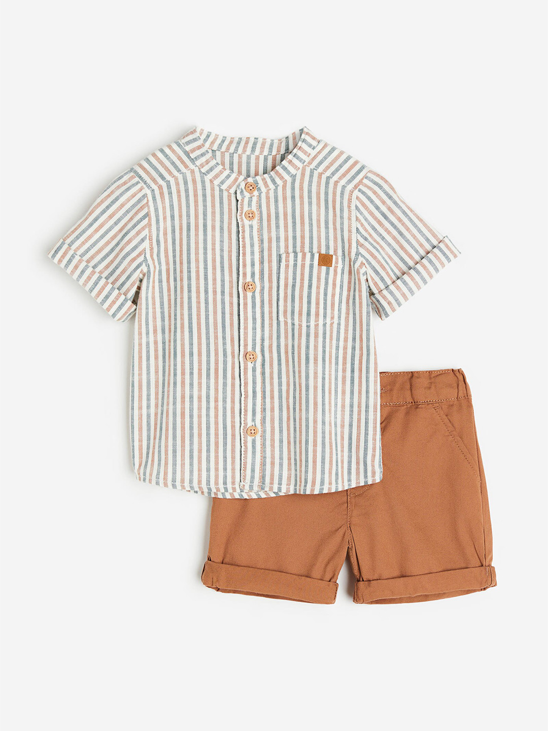 

H&M Boys 2-Piece Pure Cotton Set, Brown