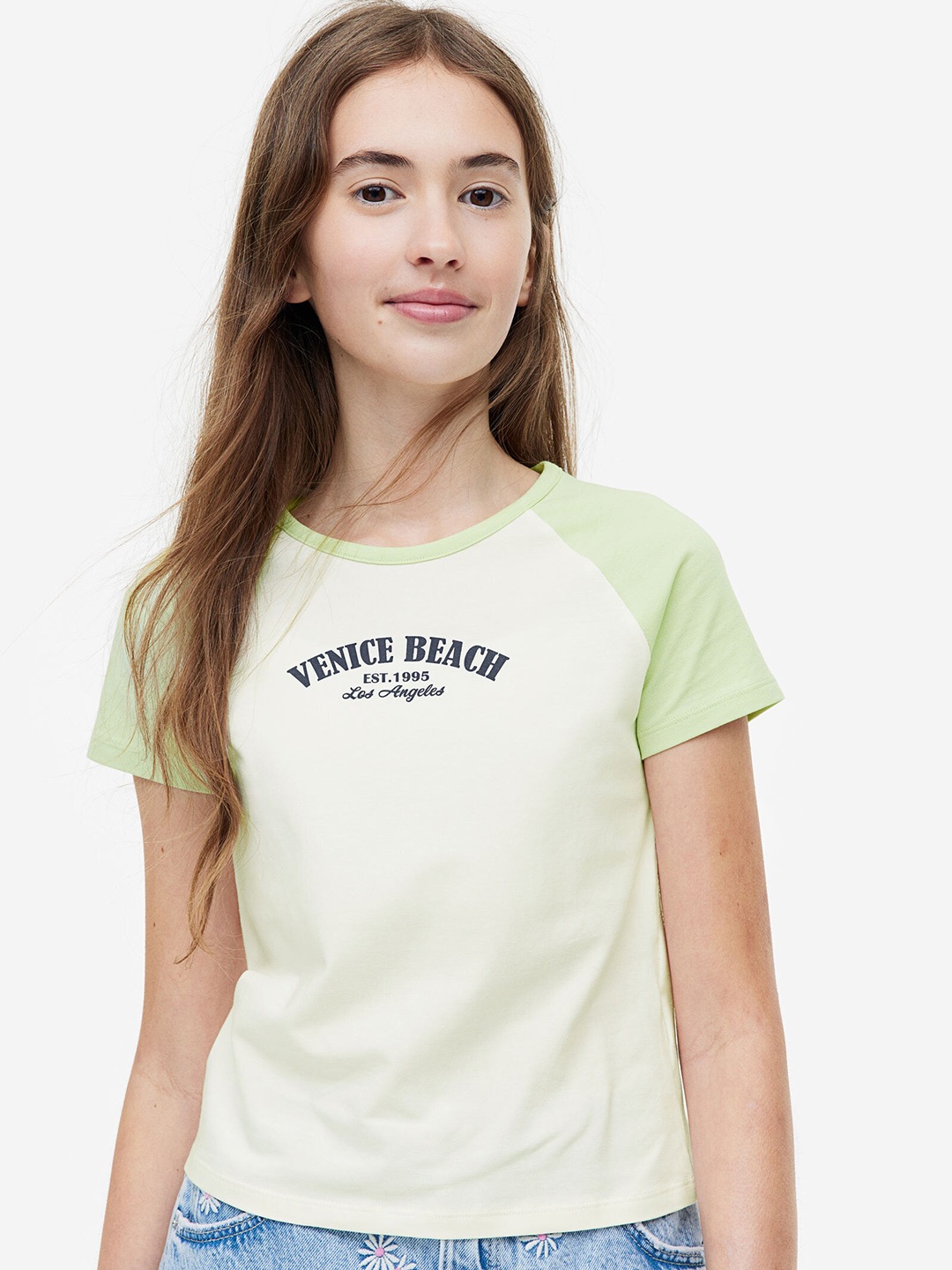 

H&M Girls Printed T-shirt, Green