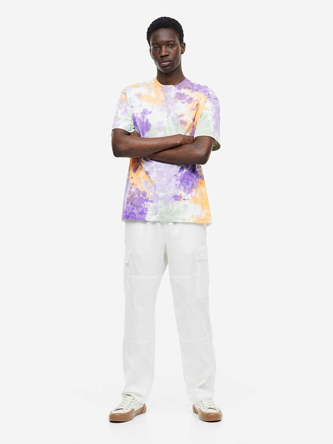 

H&M Relaxed Fit Patterned Pure Cotton T-Shirt, White