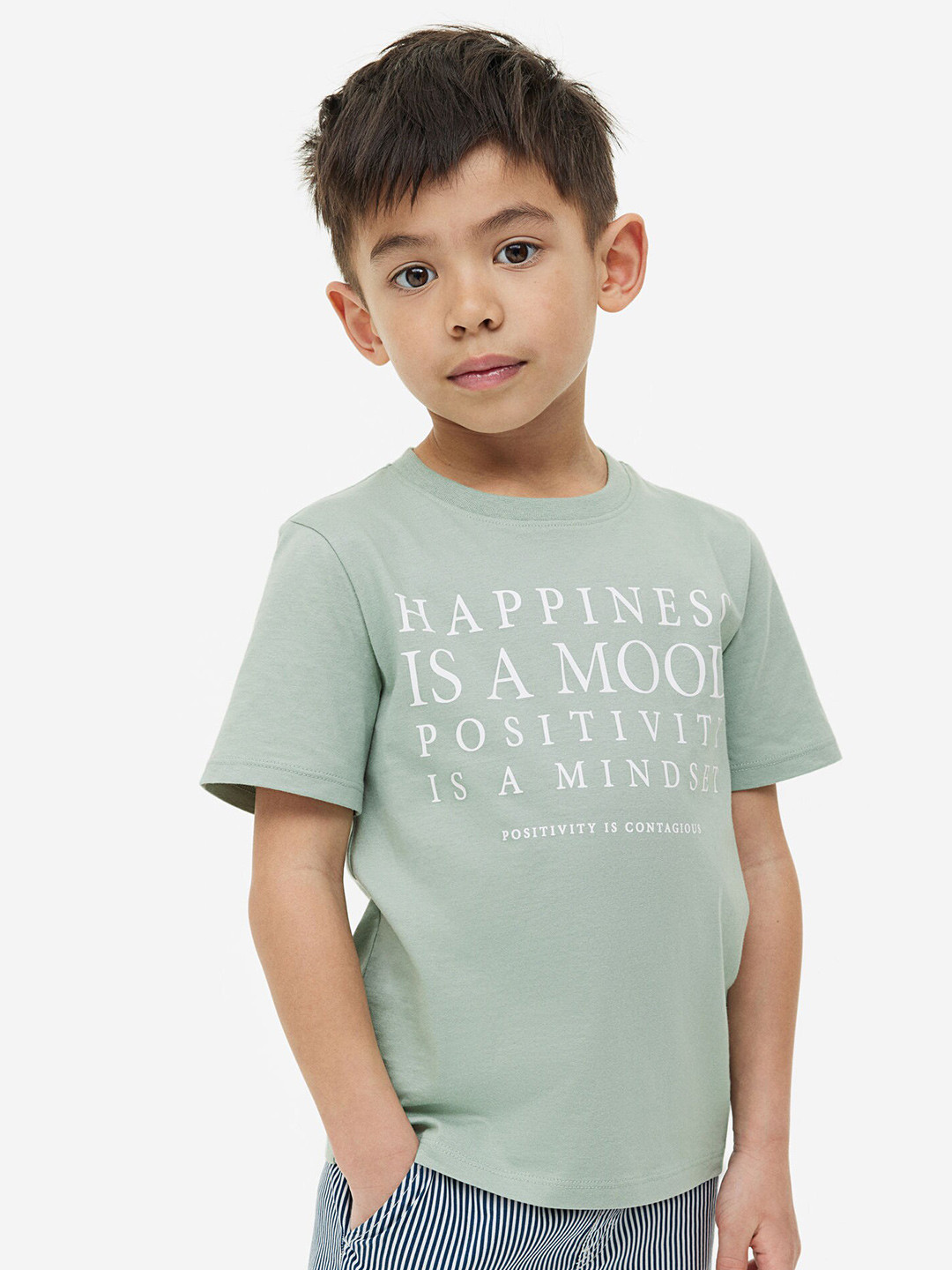 

H&M Boys 3-Pack Printed Pure Cotton T-Shirts, Beige