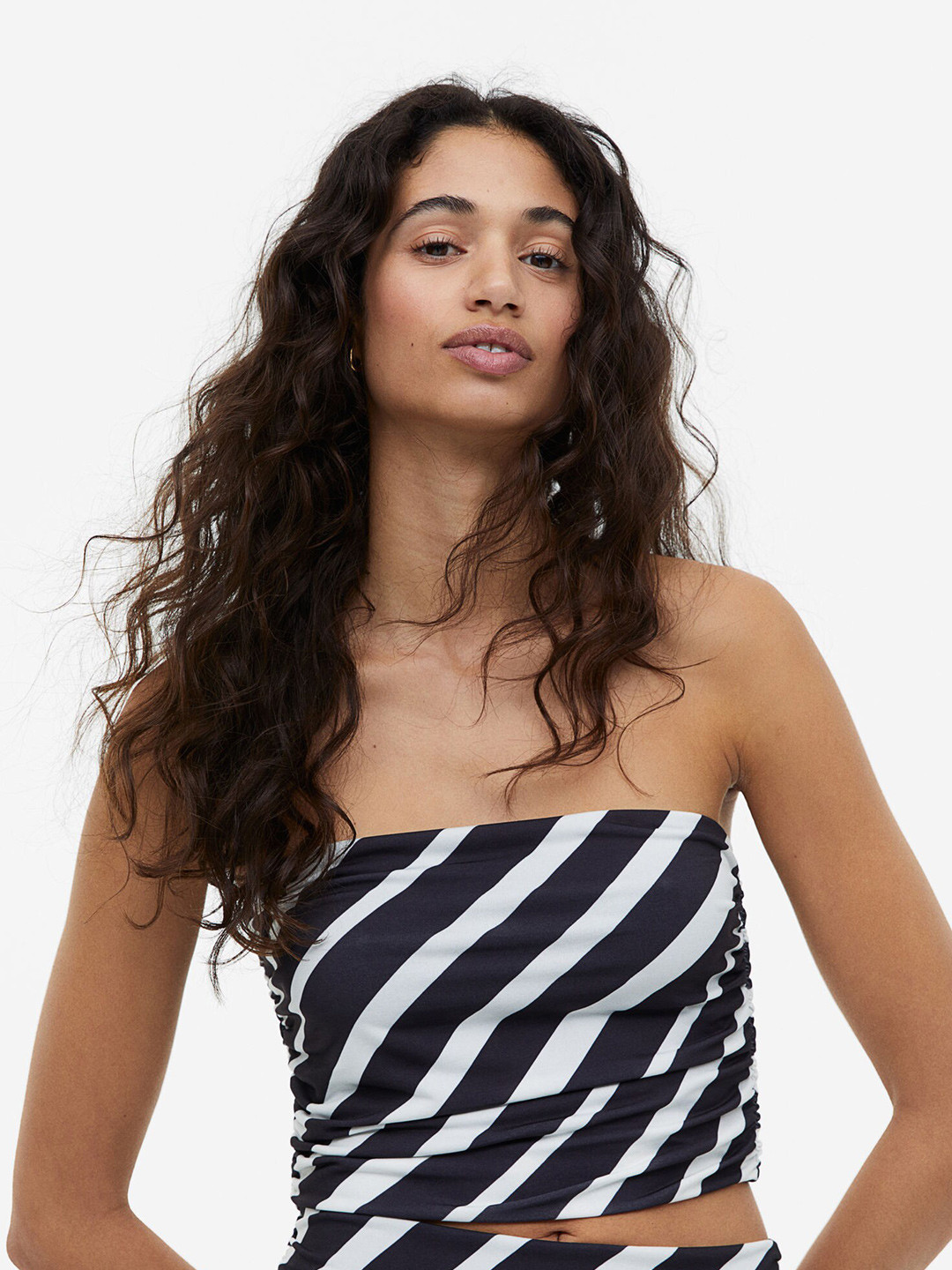 

H&M Draped Tube Top, Black