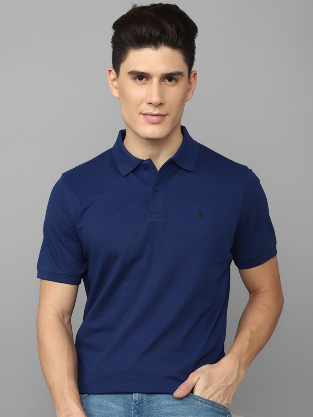 

Louis Philippe Polo Collar Pure Cotton T-shirt, Navy blue
