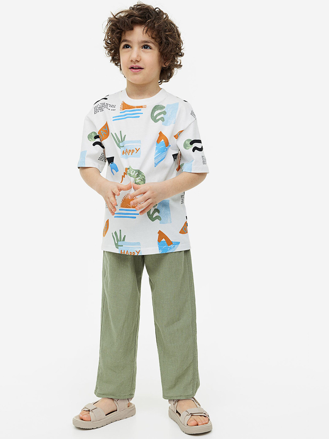 

H&M Boys Loose Fit Joggers, Green