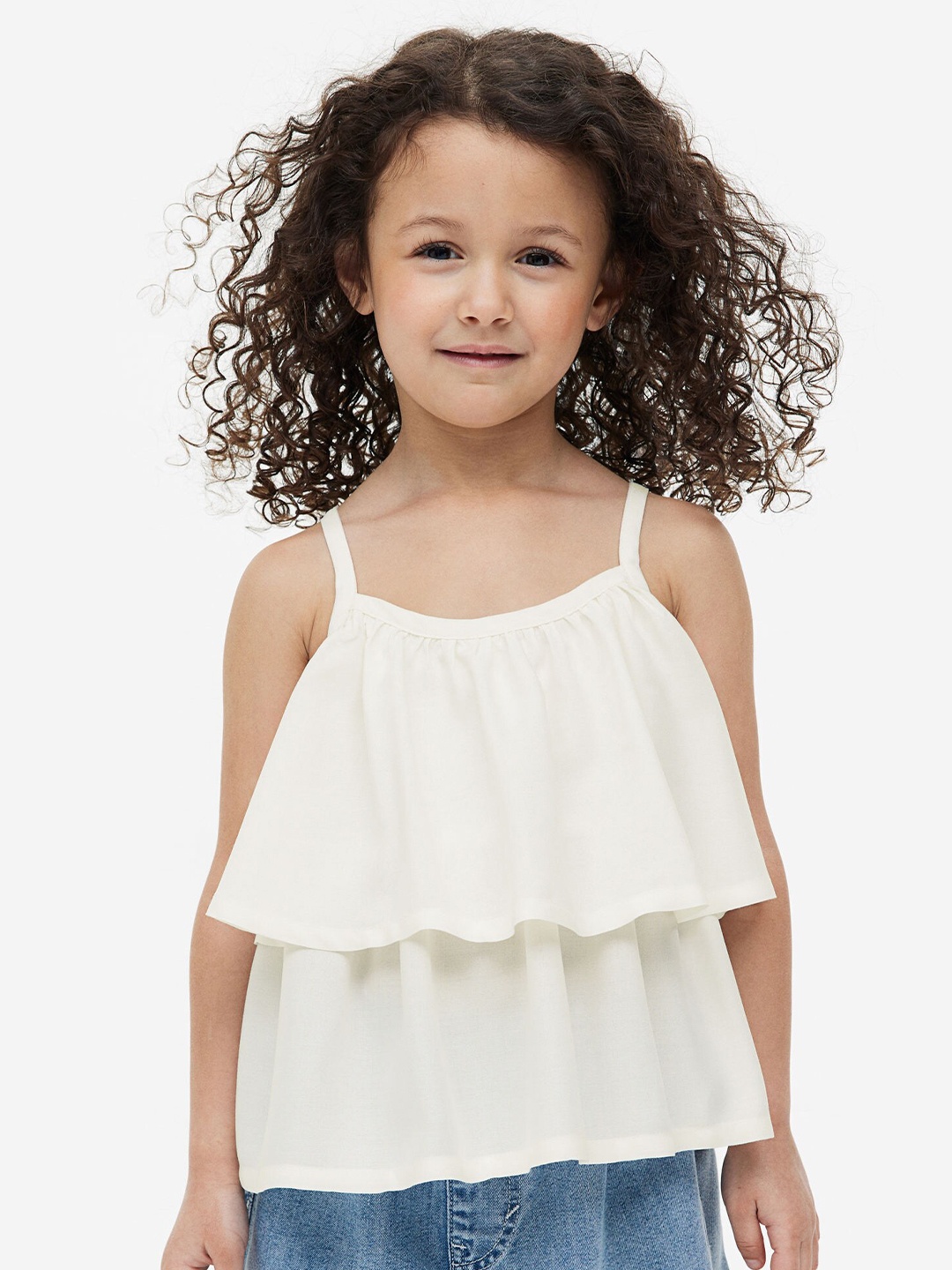 

H&M Girls Tiered Blouse, White