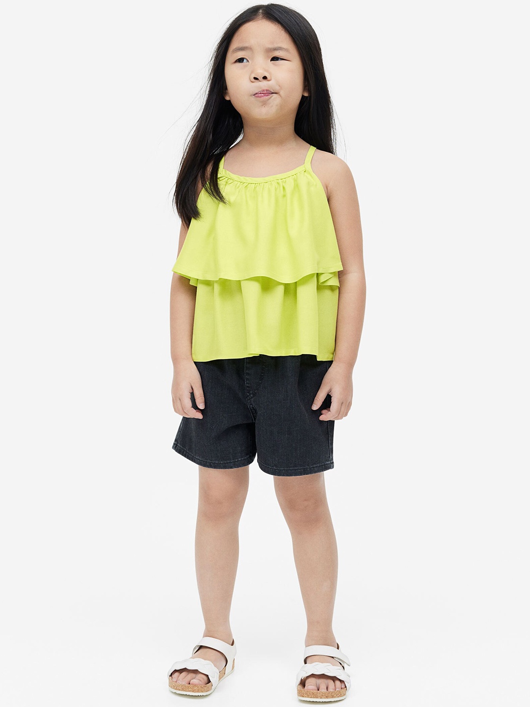 

H&M Girls Tiered Blouse, Green