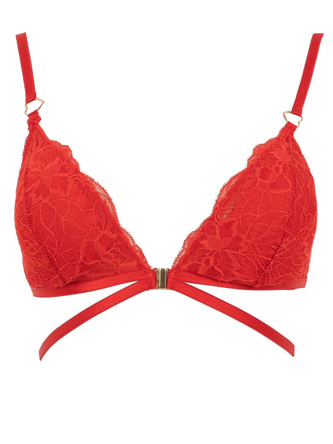 

DeFacto Floral Non-Wired All Day Comfort Medium Coverage Lace Bralette, Red
