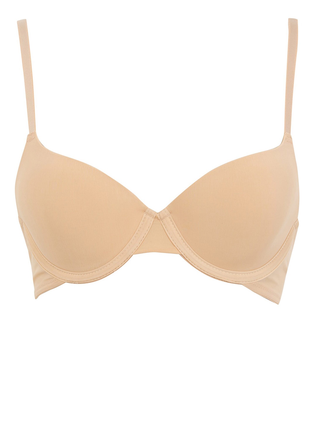 

DeFacto Non Padded Seamless Medium Coverage Super Support Underwired Low Back Everyday Bra, Beige